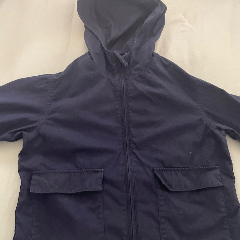 Kids Navy Blue Hooded Jacket